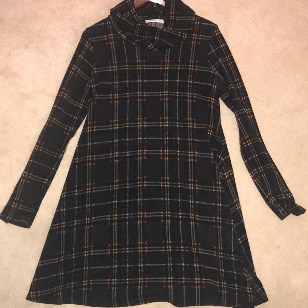 Plaid knit dress